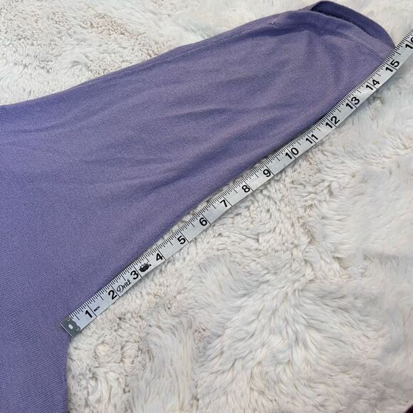 Chico's Boat Neck Slit Sleeve Cashmere Pullover Blouse Lavender Size 3 - Picture 6 of 12